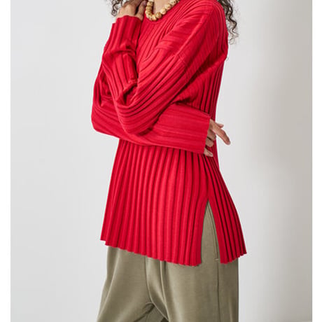 【YENN】[Y261-91014] RIB KNIT LONG TEE