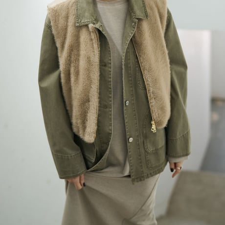 【CHIGNON】[4964-008MK] ﾌｪｲｸﾌｧｰﾄﾞｯｷﾝｸﾞﾍﾞｽﾄ