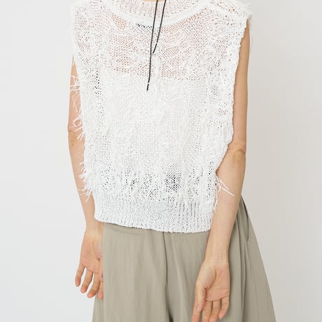 【CHIGNON】[9261-091GS] ｶｯﾄJQﾌﾘﾝｼﾞﾆｯﾄﾍﾞｽﾄ
