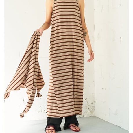 【YENN】[Y262-51049] STRIPE JERSEY DRESS