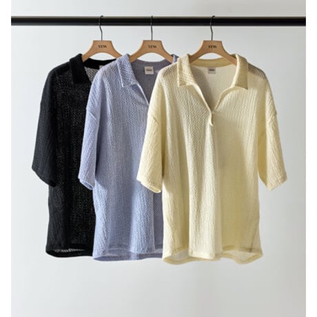 【YENN】[Y262-12055] KEY NECK BLOUSE