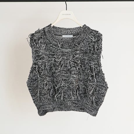 【CHIGNON】[9261-091GS] ｶｯﾄJQﾌﾘﾝｼﾞﾆｯﾄﾍﾞｽﾄ