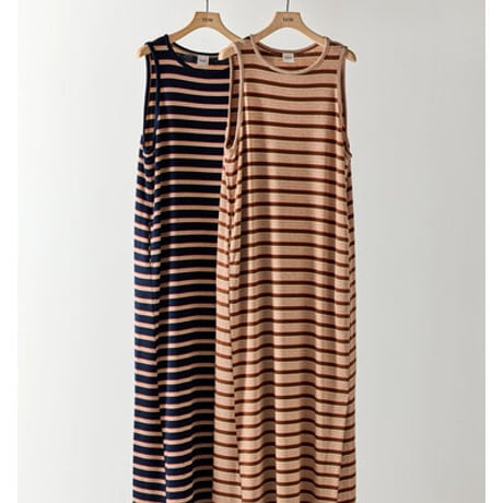 【YENN】[Y262-51049] STRIPE JERSEY DRESS