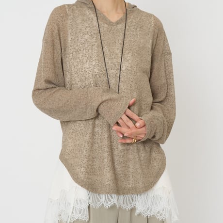 【CHIGNON】[8861-068GL] ｼｱｰﾌｰﾃﾞｨﾆｯﾄｿｰ