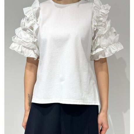 【Mewl】[M262-88090] 袖ｺﾝｼｬｽTOPS
