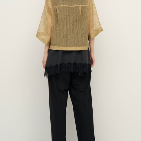 【CHIGNON】[1262-308KK] ｼｱｰﾌﾟﾘﾝﾄﾊｰﾌｽﾘｰﾌﾞSH