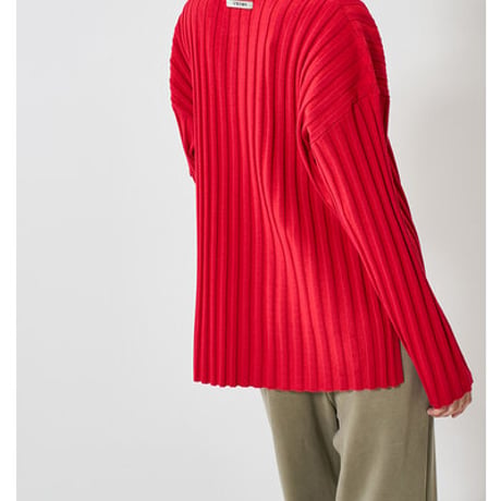 【YENN】[Y261-91014] RIB KNIT LONG TEE
