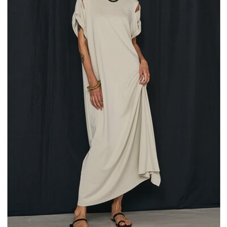 【YENN】[Y261-52021] EYELETS TEE DRESS
