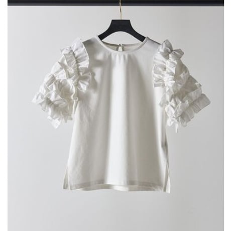 【Mewl】[M262-88090] 袖ｺﾝｼｬｽTOPS