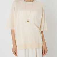 【CHIGNON】[9261-087GS] 衿配色ﾊｰﾌｽﾘｰﾌﾞﾆｯﾄ
