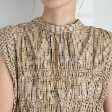 【CHIGNON】[1963-606KK] CHECKｼｬｰﾘﾝｸﾞﾌﾚﾝﾁBL