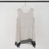 【CHIGNON】[1563-683NH] ﾚｰｽﾄﾘﾑﾄﾞｯﾄﾀﾝｸTOP