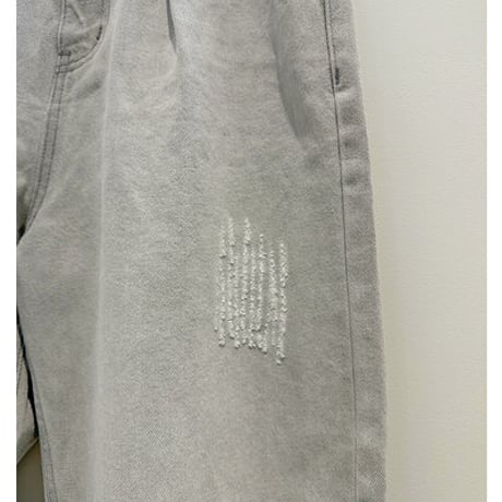 【YENN】[Y252-31067] HIGH RISE TUCK WIDE（ライトグレー）