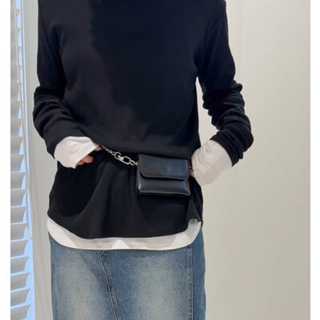 ★追加生産決定商品★【YENN】[Y263-81105]  COTTON RIB LONG TEE（納期：6月上旬～中旬）