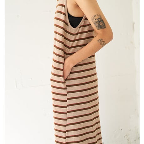 【YENN】[Y262-51049] STRIPE JERSEY DRESS