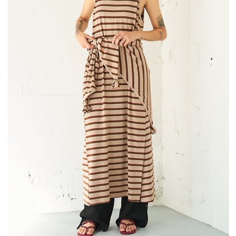 【YENN】[Y262-51049] STRIPE JERSEY DRESS