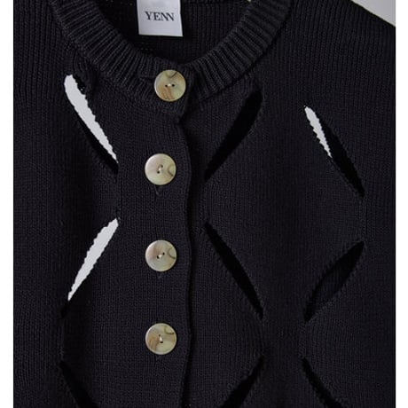【YENN】[Y261-91012] CUT OUT PATTERN VEST