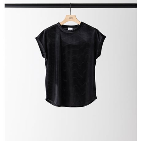 【YENN】[Y263-82088] VELVET SHORT SLV TEE