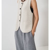 【YENN】[Y261-91017] BOAT NECK KNIT VEST