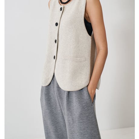 【YENN】[Y261-91017] BOAT NECK KNIT VEST