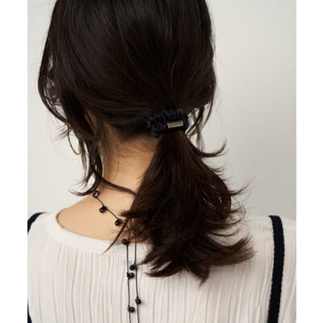 【CHIGNON】[0062-440SH] ﾍｱｸﾘｯﾌﾟ&ﾐﾆｼｭｼｭｾｯﾄ（ブラック×シルバー）