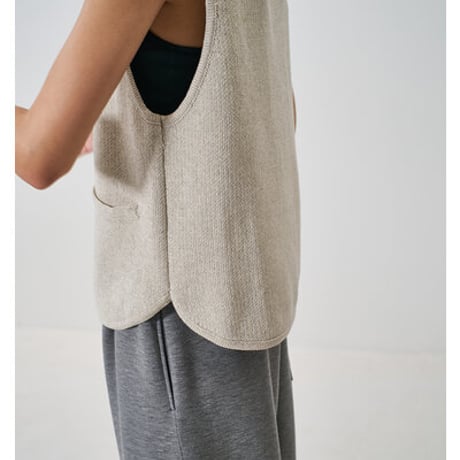 【YENN】[Y261-91017] BOAT NECK KNIT VEST