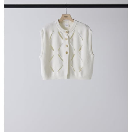【YENN】[Y261-91012] CUT OUT PATTERN VEST