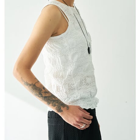 【YENN】[Y262-81053] SHRUNK LACE TANKTOP