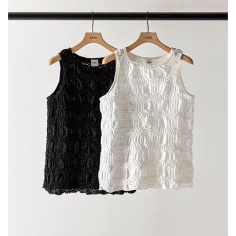 【YENN】[Y262-81053] SHRUNK LACE TANKTOP