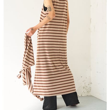 【YENN】[Y262-51049] STRIPE JERSEY DRESS