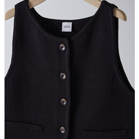 【YENN】[Y261-91017] BOAT NECK KNIT VEST