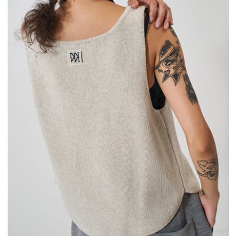 【YENN】[Y261-91017] BOAT NECK KNIT VEST