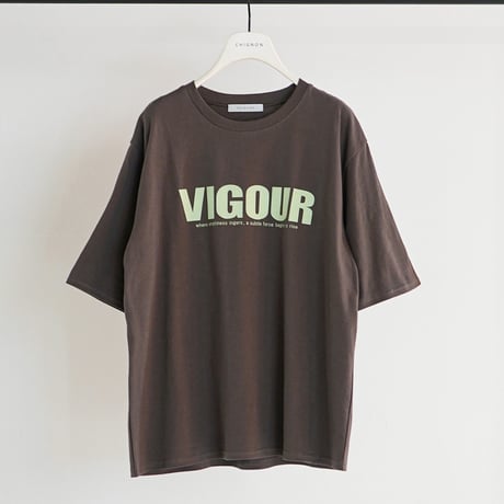 【CHIGNON】[8461-102KK] ”VIGOUR”ﾌﾟﾘﾝﾄTee