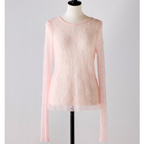【Mewl】 ﾚｰｽﾛﾝｸﾞｽﾘｰﾌﾞTOPS[M263-83147]