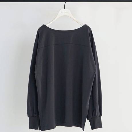 【CHIGNON】[8261-015KK] 度詰天竺ﾎﾞｰﾄﾈｯｸﾛﾝT