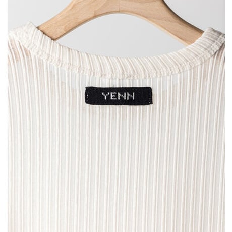 【YENN】[Y263-82086] STRIPE SHEER RIB TEE