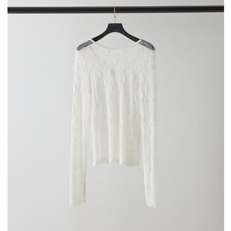 ★追加生産決定商品★【Mewl】[M253-83021-2] ﾚｰｽﾛﾝｸﾞｽﾘｰﾌﾞTOPS