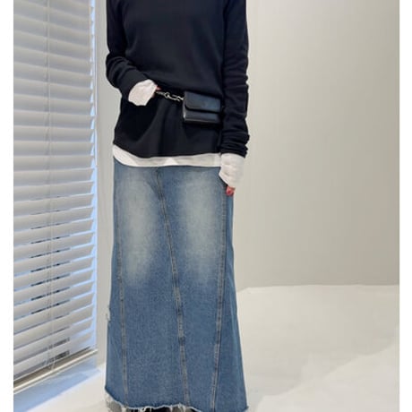 ★追加生産決定商品★【YENN】[Y263-81105]  COTTON RIB LONG TEE（納期：6月上旬～中旬）