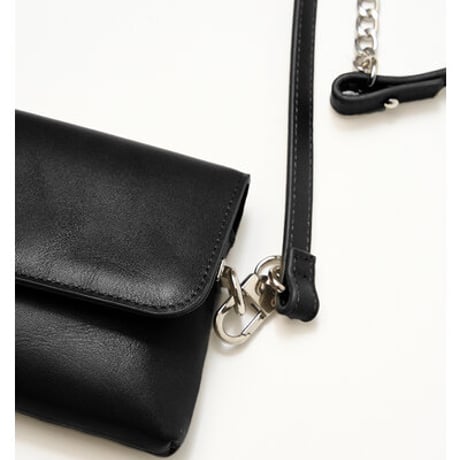 ★追加生産決定商品★【YENN】[Y252-02057-6] CHAIN BELT POUCH（ブラック）