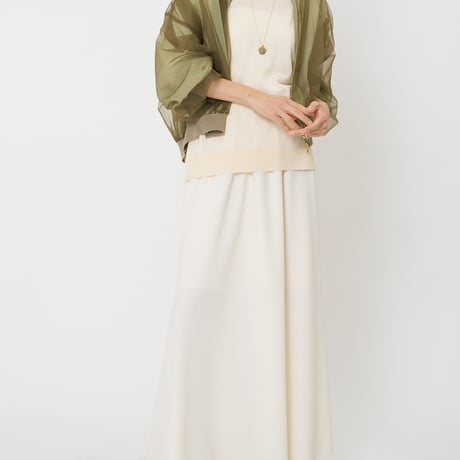 【CHIGNON】[9261-087GS] 衿配色ﾊｰﾌｽﾘｰﾌﾞﾆｯﾄ