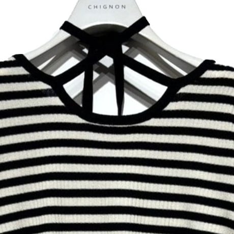 【CHIGNON】[9554-080JR] 2WAYﾁｮｰｶｰﾆｯﾄPO