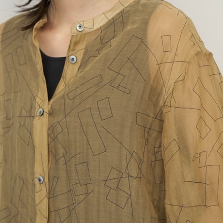 【CHIGNON】[1262-308KK] ｼｱｰﾌﾟﾘﾝﾄﾊｰﾌｽﾘｰﾌﾞSH