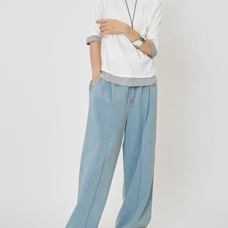 【CHIGNON】[8261-108KK] 配色ﾃﾚｺﾊｰﾌｽﾘｰﾌﾞPO