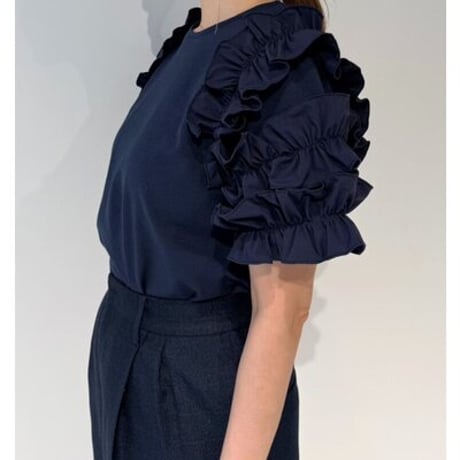 【Mewl】[M262-88090] 袖ｺﾝｼｬｽTOPS