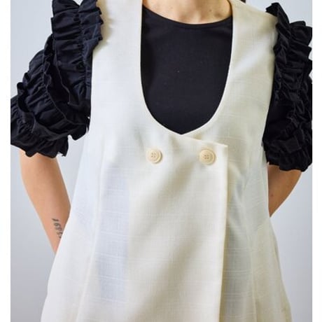 【Mewl】[M262-88090] 袖ｺﾝｼｬｽTOPS