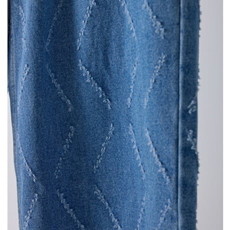 【YENN】[Y261-31001] LASER CUT WIDE DENIM