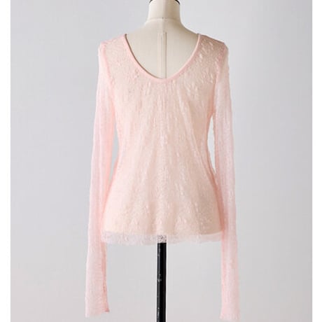 【Mewl】 ﾚｰｽﾛﾝｸﾞｽﾘｰﾌﾞTOPS[M263-83147]