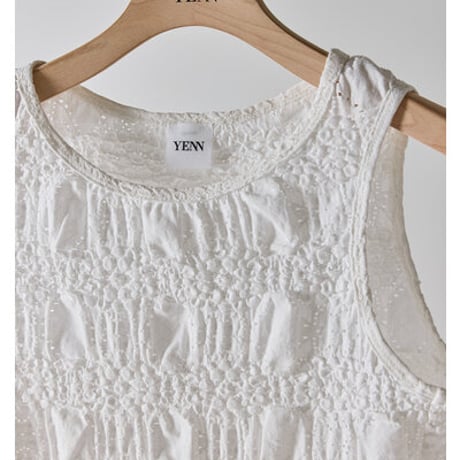 【YENN】[Y262-81053] SHRUNK LACE TANKTOP