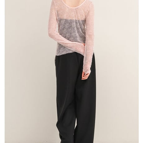 【Mewl】 ﾚｰｽﾛﾝｸﾞｽﾘｰﾌﾞTOPS[M263-83147]