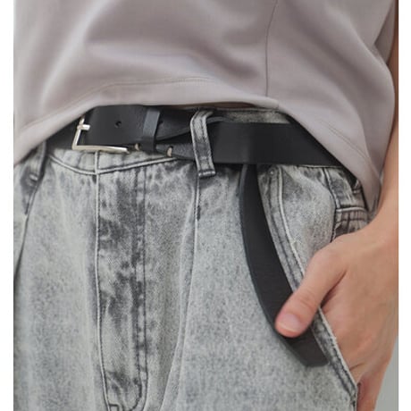 【YENN】[Y261-01032] LEATHER BELT（ブラック）